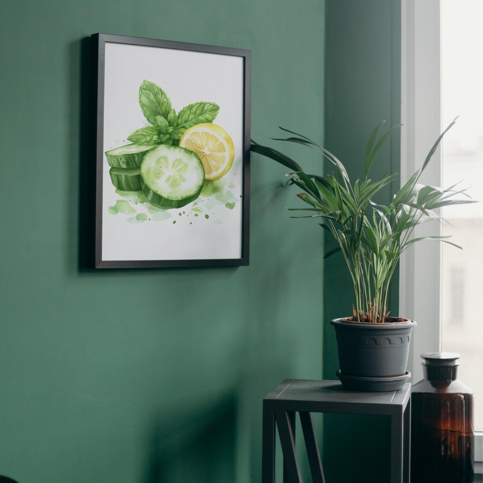 40 Cucumber Clipart Bundle: Watercolor Veggies, Pickle Jar (PNG Transparent)