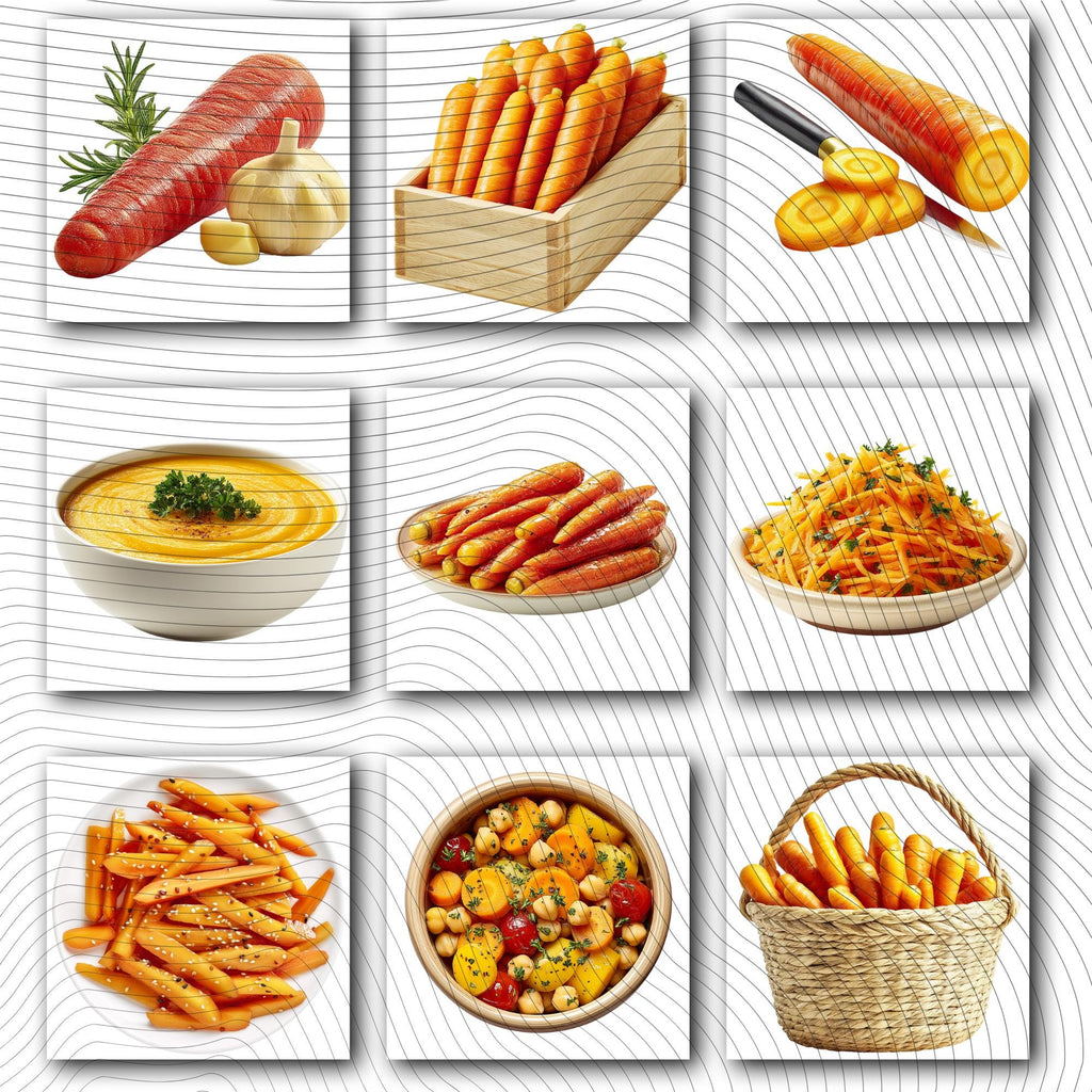 27 Realistic Carrot Clipart Bundle | PNG Transparent Background