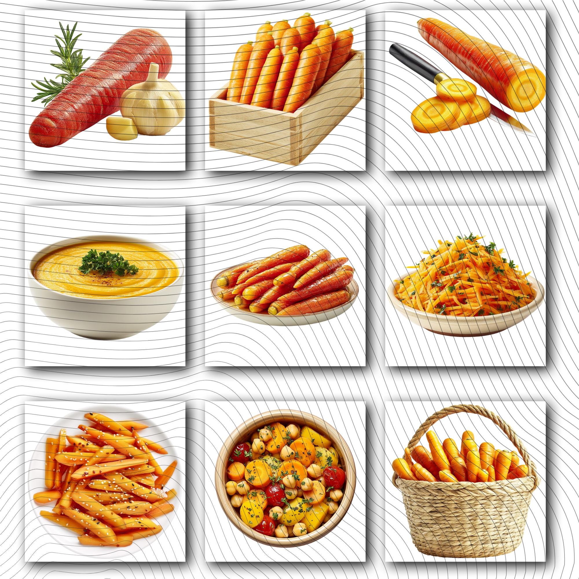 27 Realistic Carrot Clipart Bundle | PNG Transparent Background