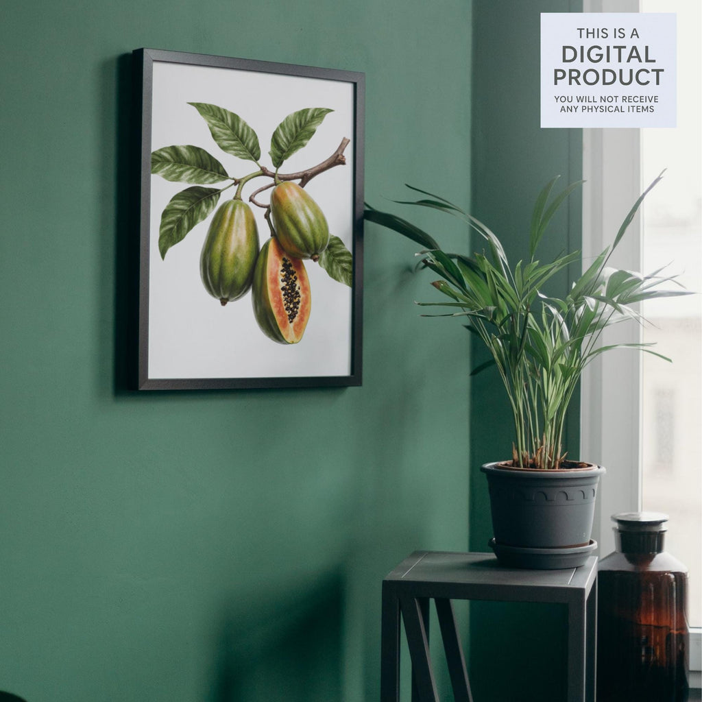 27 Papaya Tree Clipart Bundle | Watercolor Tropical Fruit Tree Transparent PNG