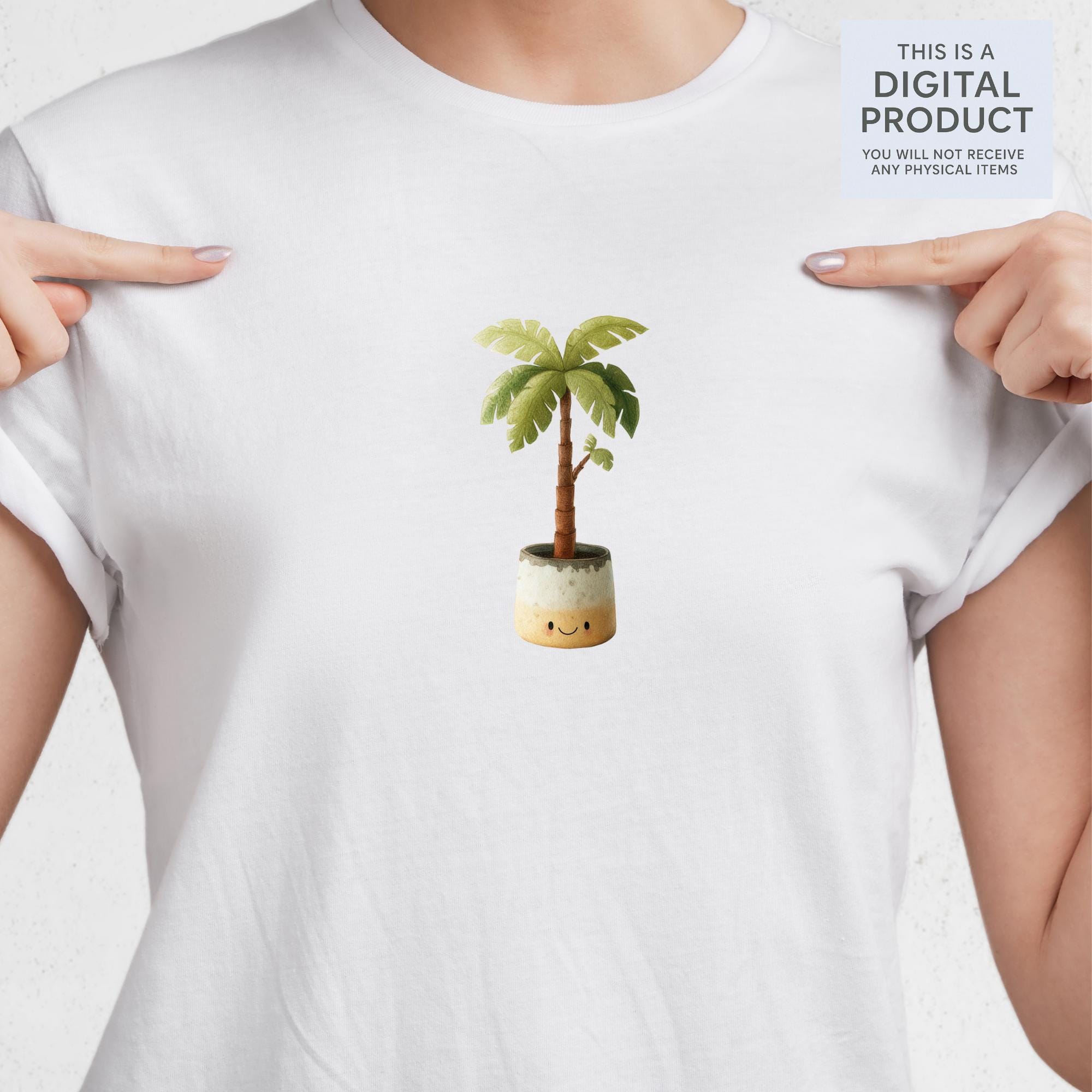 30 Kawaii Potted Plants Clipart Bundle: Watercolor Succulents, Cactus, Bonsai (PNG Transparent)