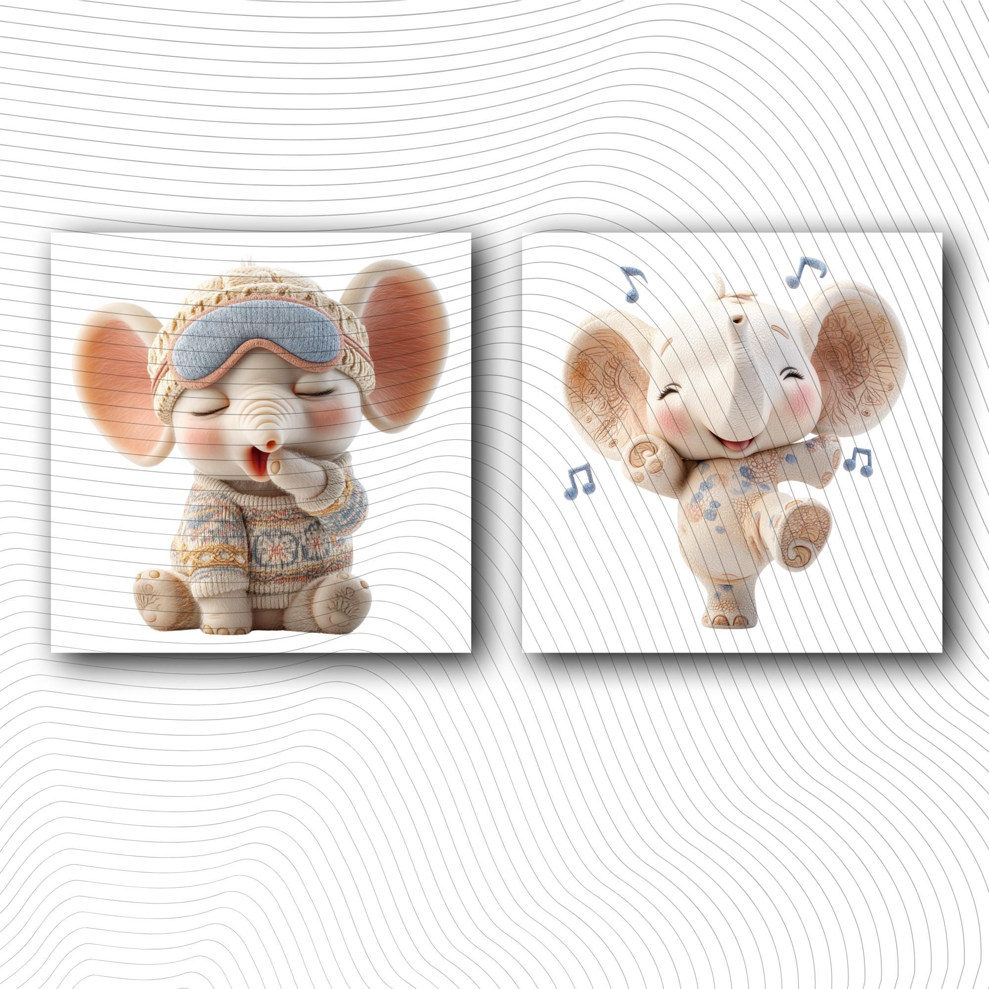 20 Quirky Elephant Clipart Set | Funny  Characters PNG Transparent Background| 300DPI