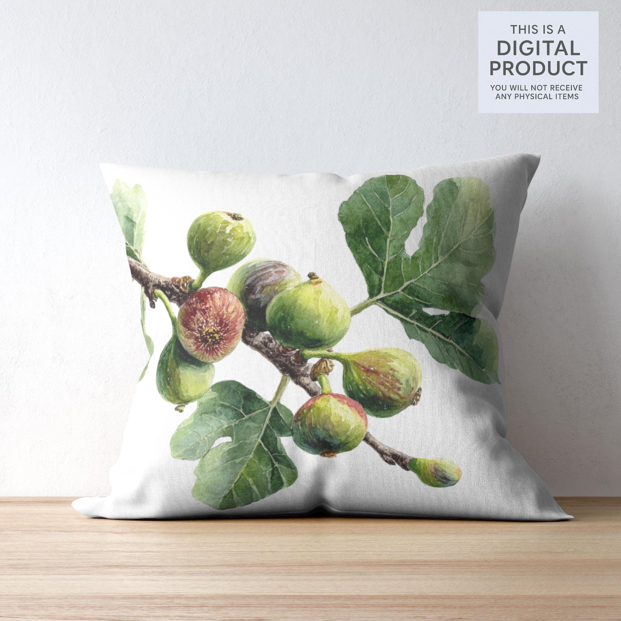 29 Watercolor Fig Tree Clipart Bundle: Fruit - Leaves, Transparent PNG (Digital Download)