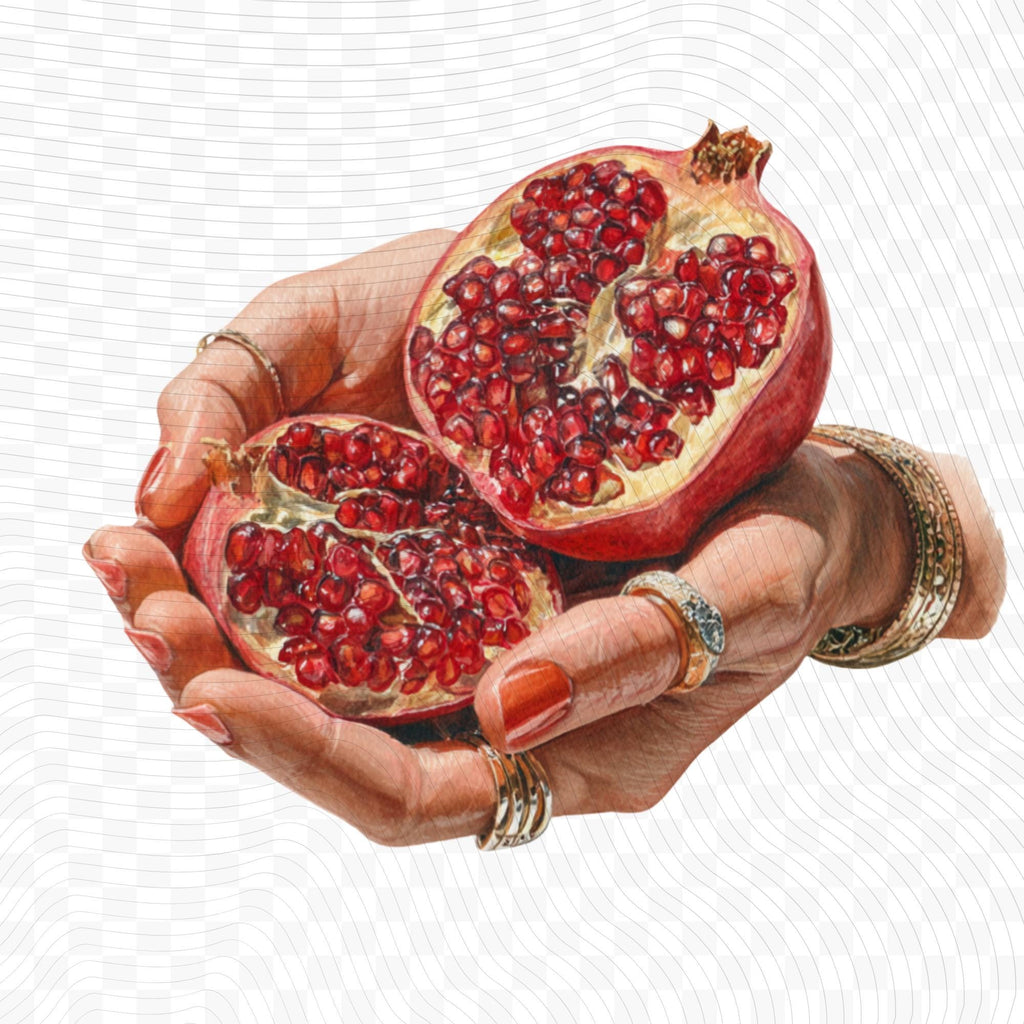 25 Pomegranate Watercolor Clipart Bundle| Realistic Botanical PNG Transparent Background
