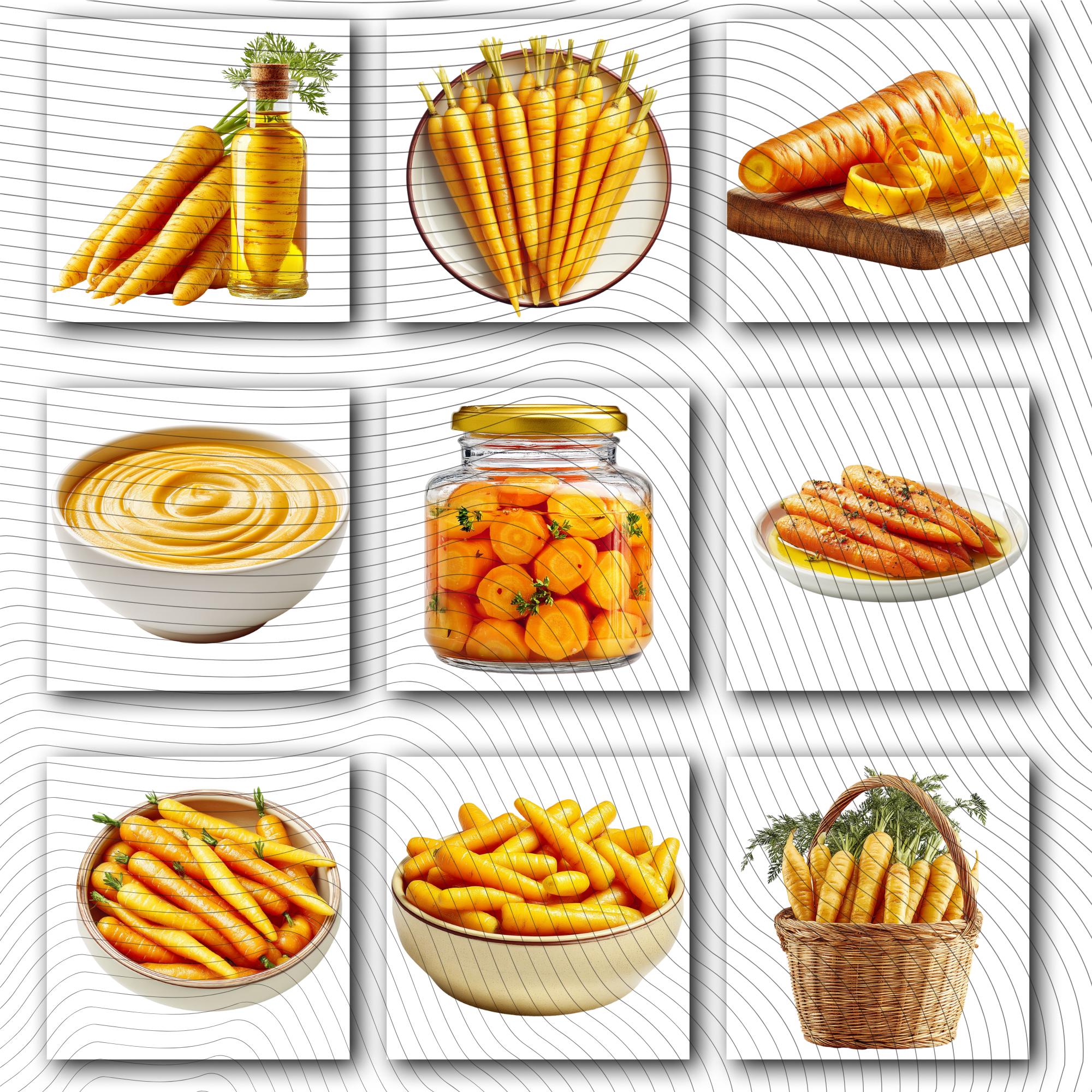27 Realistic Carrot Clipart Bundle | PNG Transparent Background