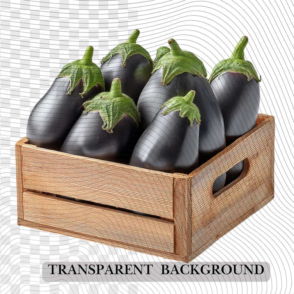 27 Realistic Eggplant Clipart Bundle| PNG Transparent Background