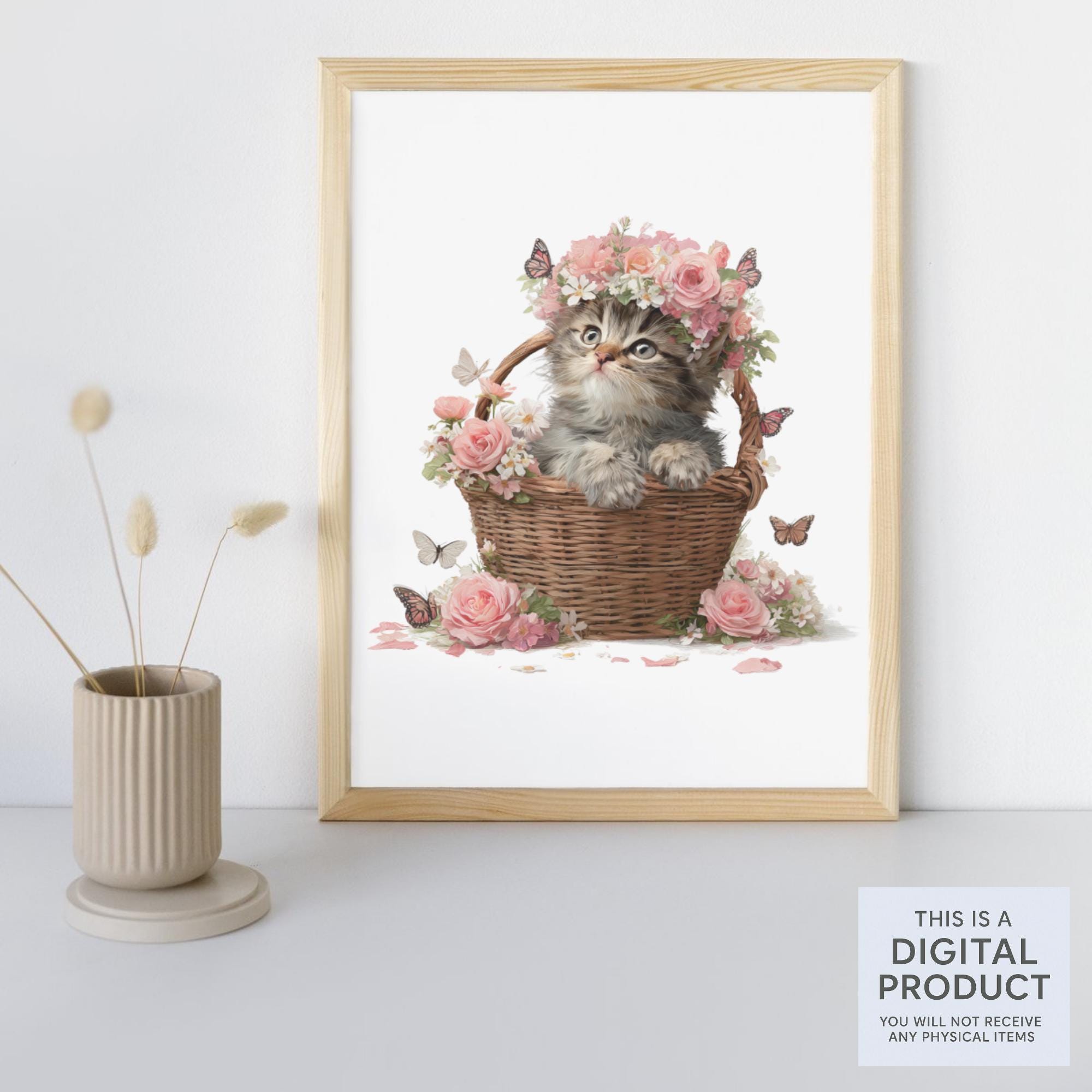 20 Baby Animals Clipart Bundle: Floral Crowned Transparent PNGs for Nursery Art