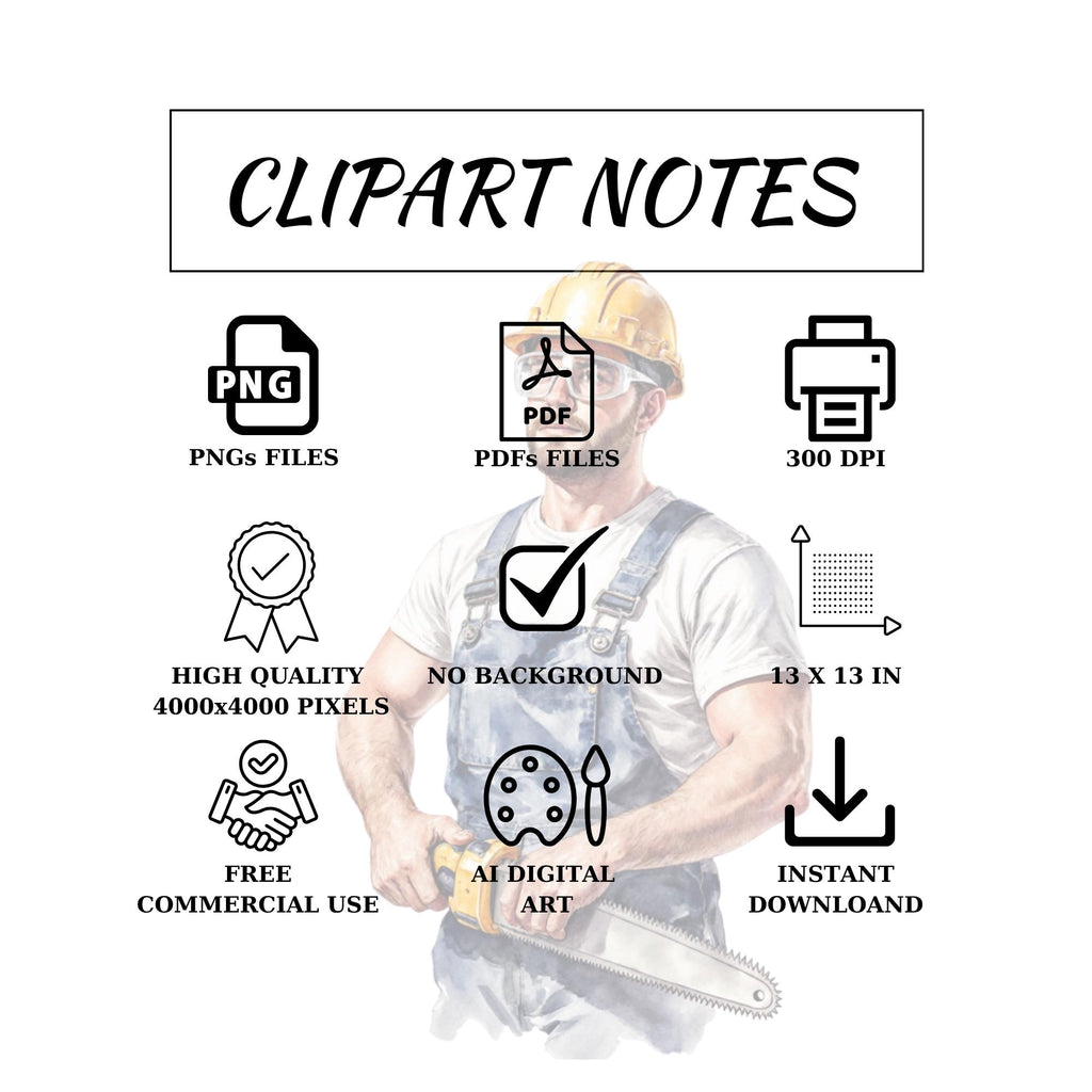 33 Carpenter Profession Clipart| Transparent Background