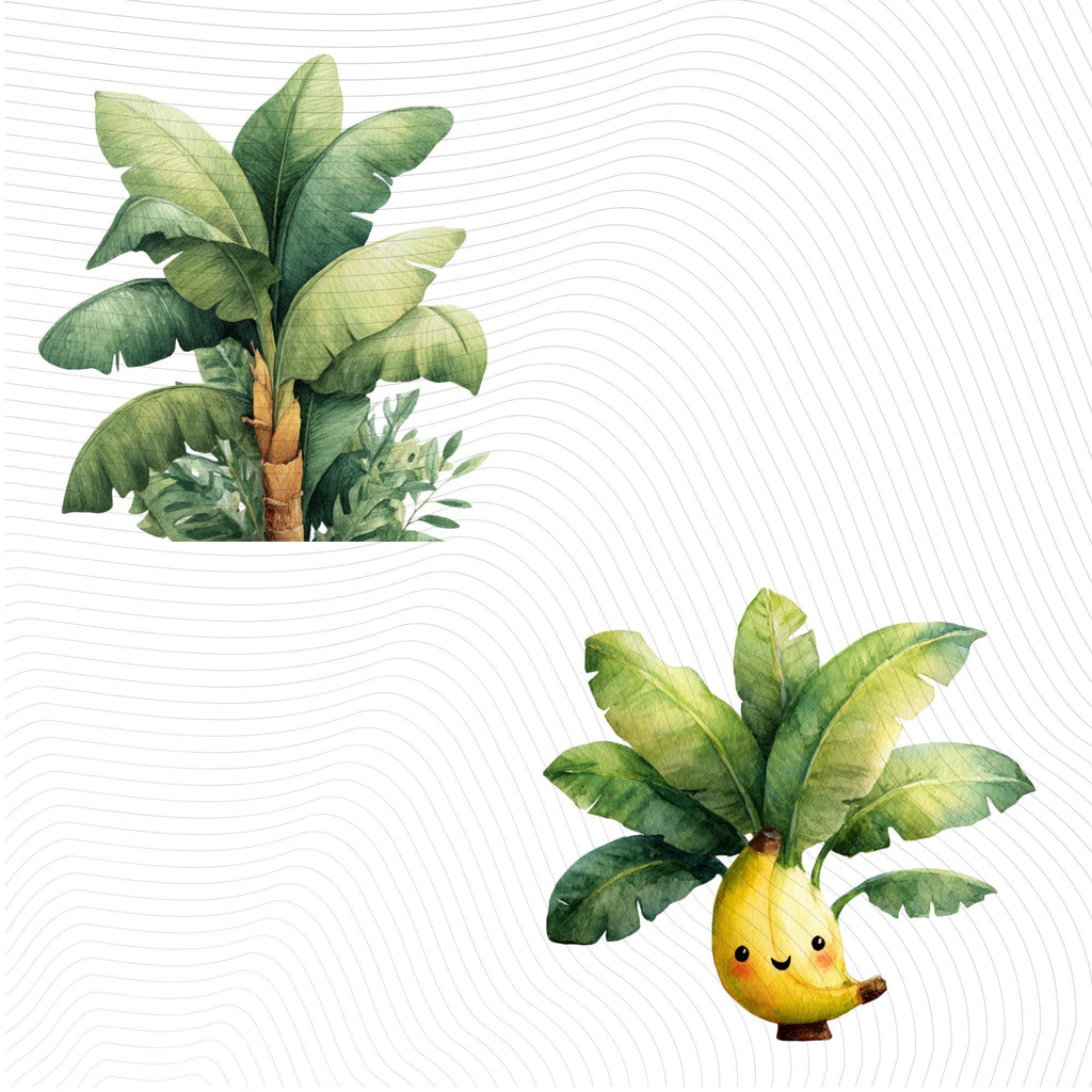 27 Banana Tree Clipart Bundle: Tropical Fruit PNG Set (Digital Download)