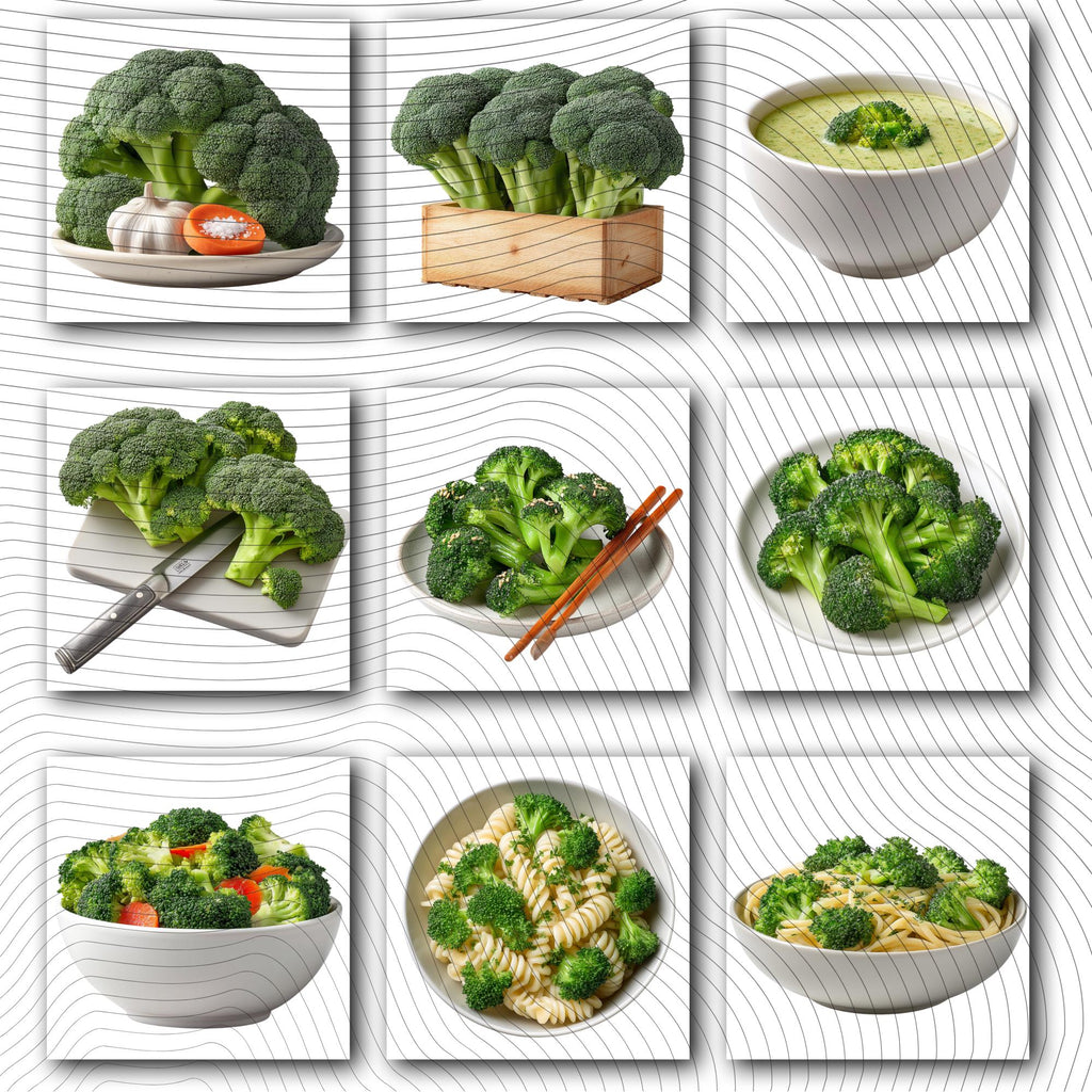 28 Realistic Broccoli Clipart Bundle| PNG Transparent Background