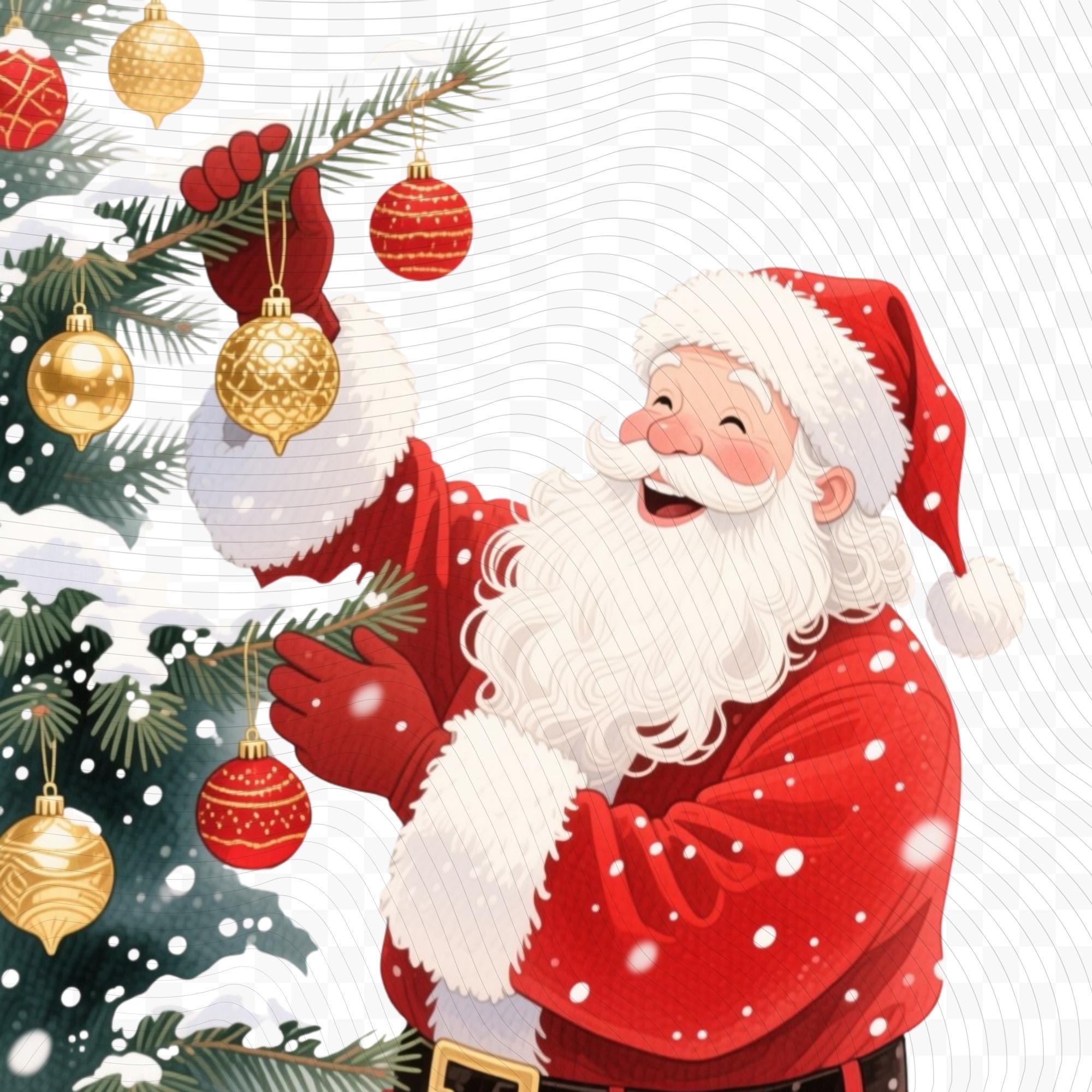 23 Santa's Christmas Journey Watercolor Clipart Bundle (PNG, 300 DPI)