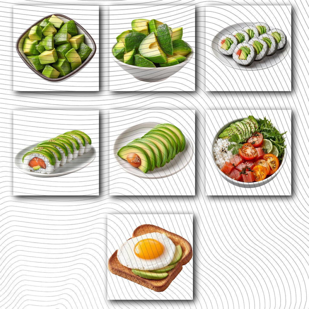 25 Realistic Avocado Clipart Bundle| PNG Transparent Background