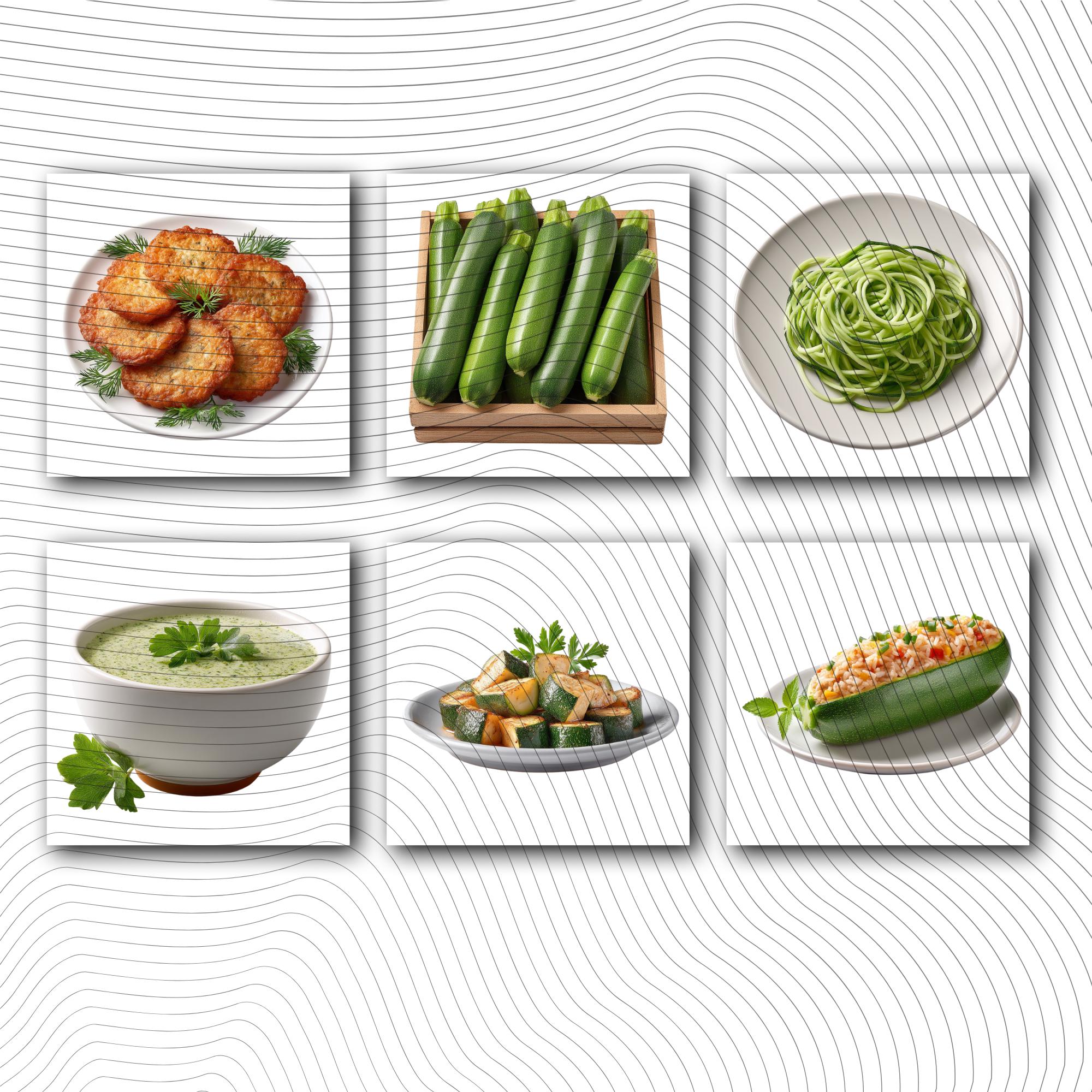 27 Realistic Zucchini Clipart Bundle| PNG Transparent Background