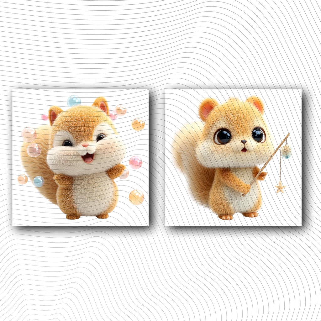 20 Quirky Squirrel Clipart Set | Funny Characters PNG Transparent Background| 300DPI