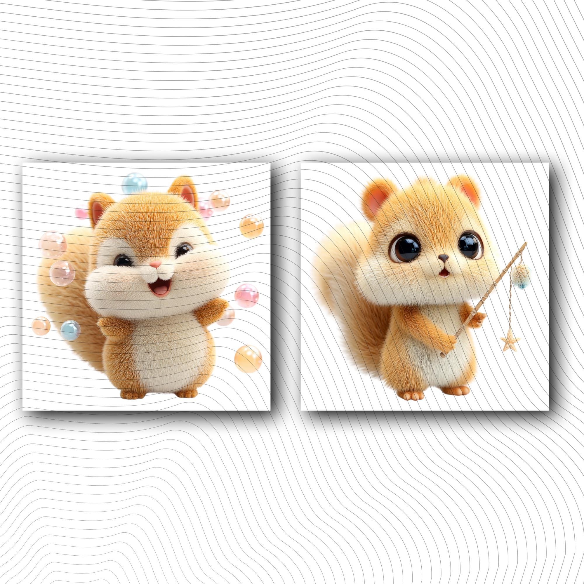 20 Quirky Squirrel Clipart Set | Funny Characters PNG Transparent Background| 300DPI