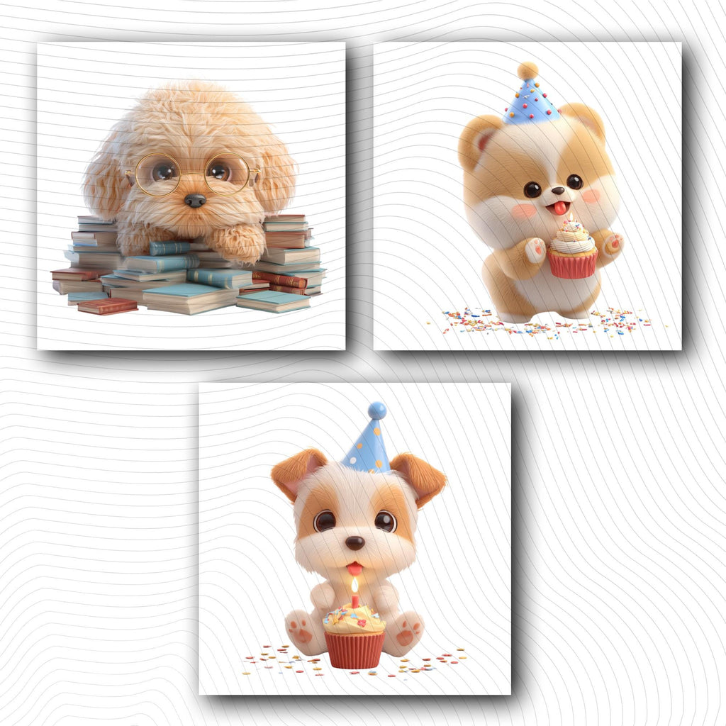 20 Quirky Dog Clipart Set | Funny  Characters PNG Transparent Background| 300DPI