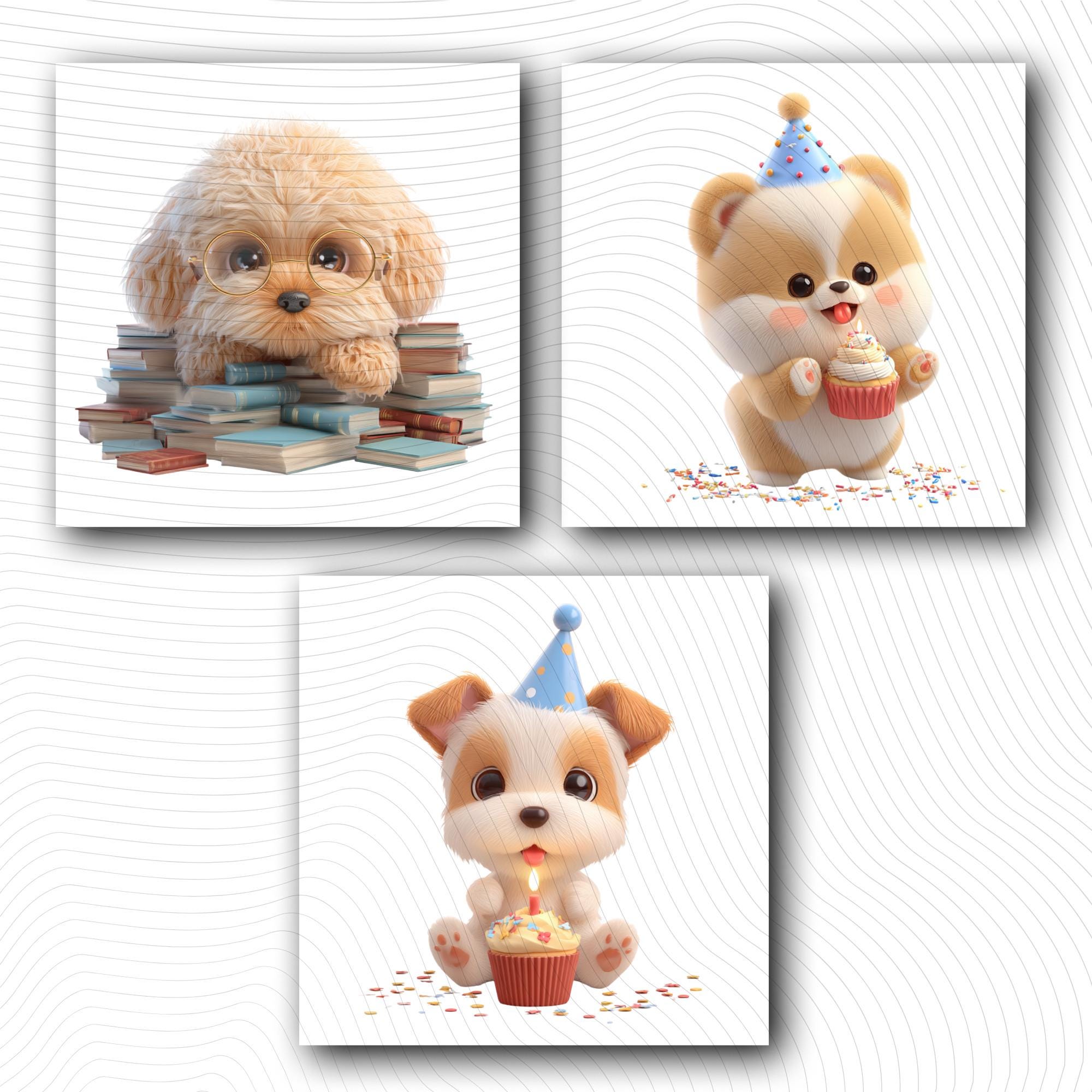 20 Quirky Dog Clipart Set | Funny  Characters PNG Transparent Background| 300DPI