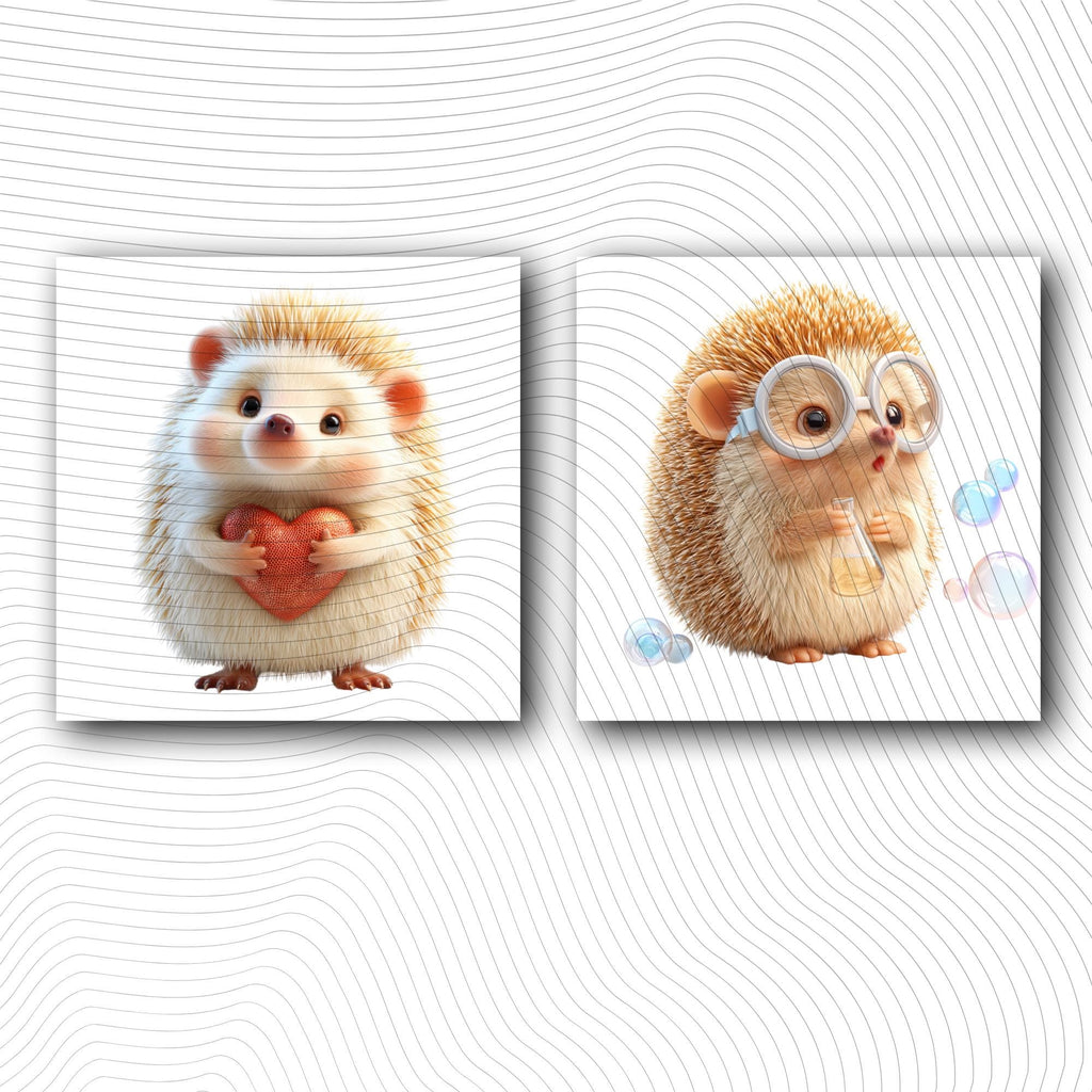 20 Quirky Hedgehog Clipart Set | Funny  Characters PNG Transparent Background| 300DPI